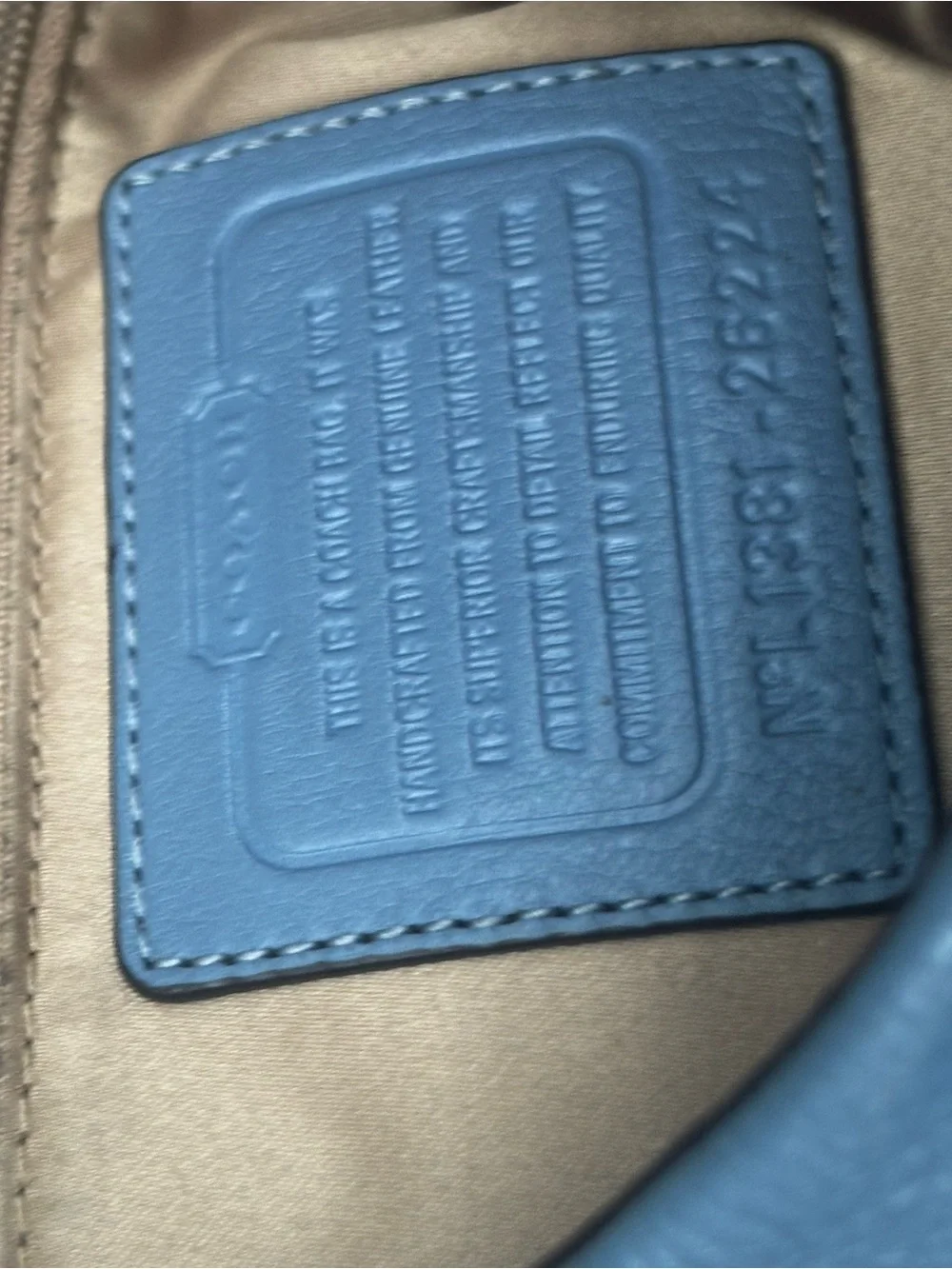 COACH Madison Small Phoebe Blue Pebbled Leather Shoulder Bag Hobo 26224
